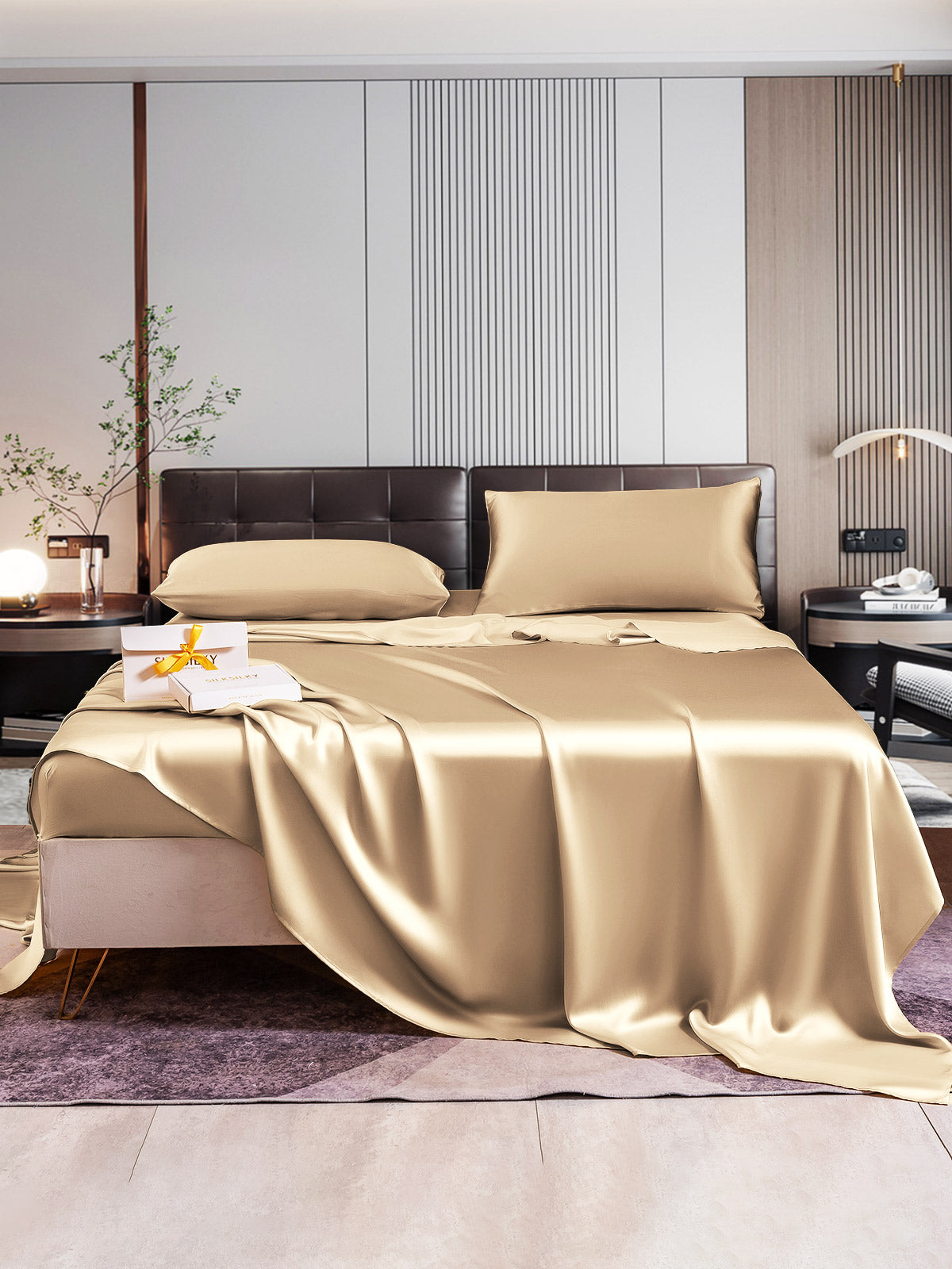 [Beige] SilkSilky-DK 22Momme Bedding Set 004