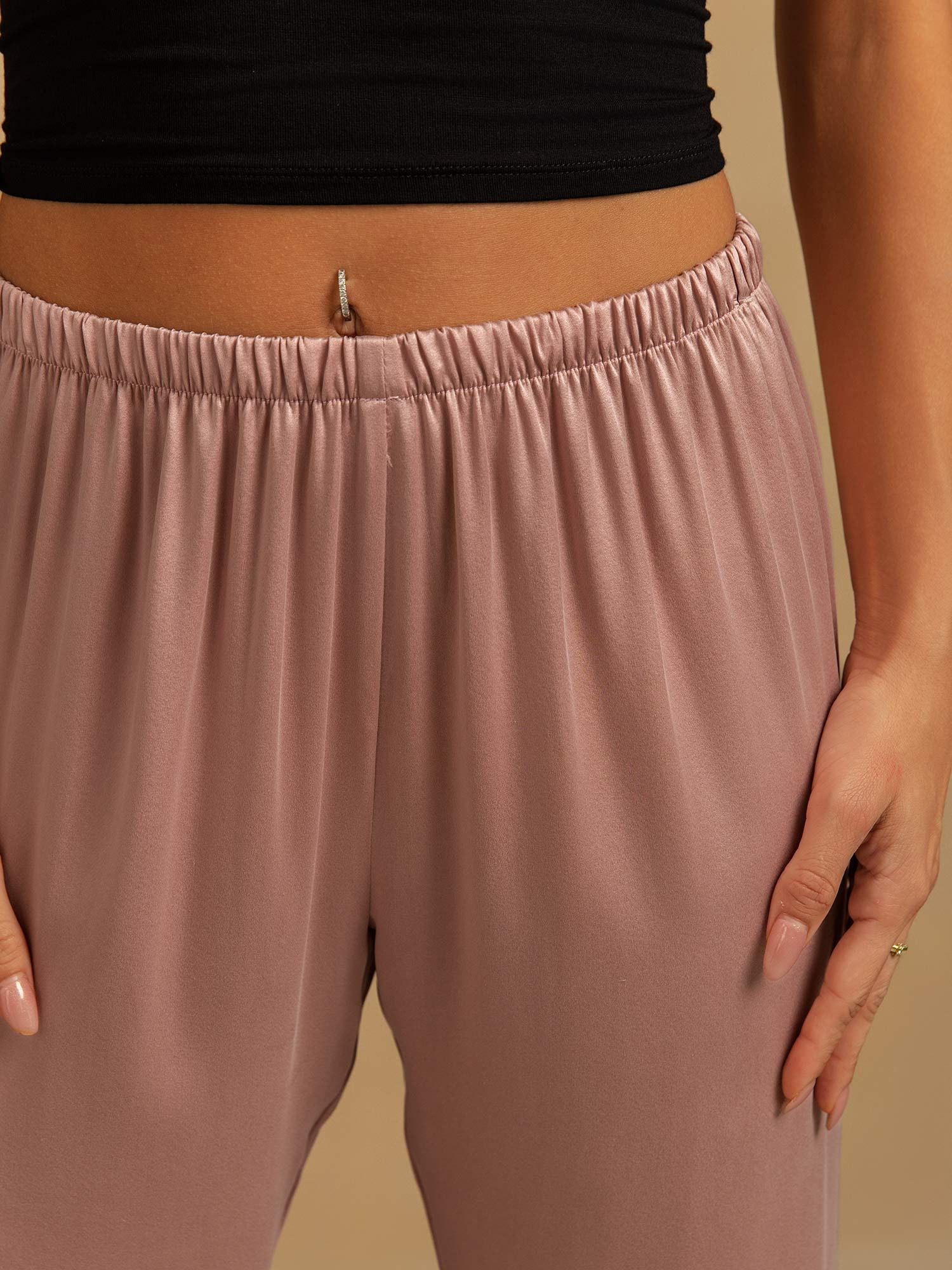 [Ferskenhud] SilkSilky-DK 19Momme Silke Womens Sleep Bottoms 004,