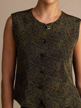 [Fyr Vintage] SilkSilky-DK Sleeveless Crew Neck Women's Outfit Sets 003