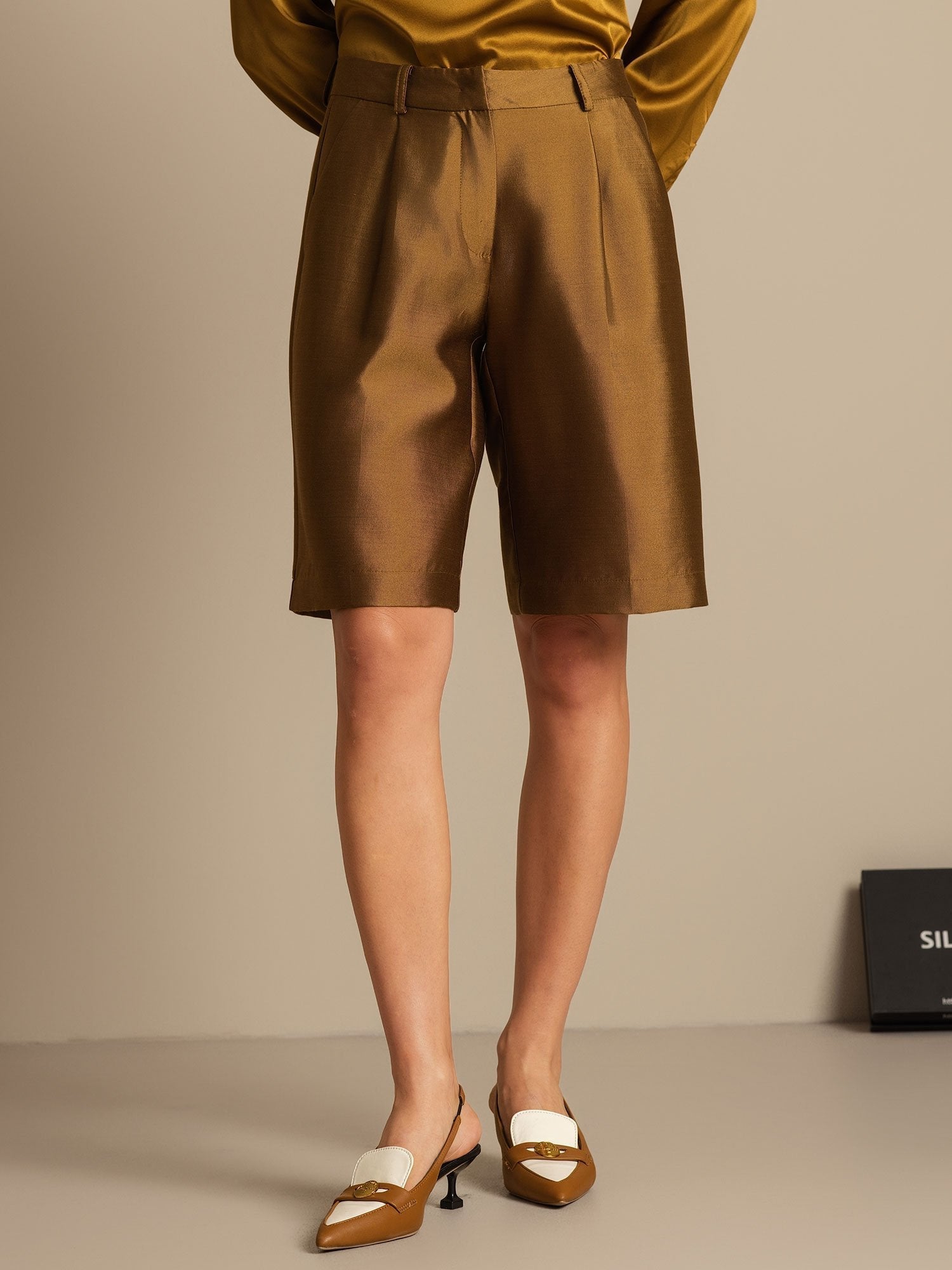 [Bronze] SilkSilky-DK 32Momme Silke Womens Shorts 006,