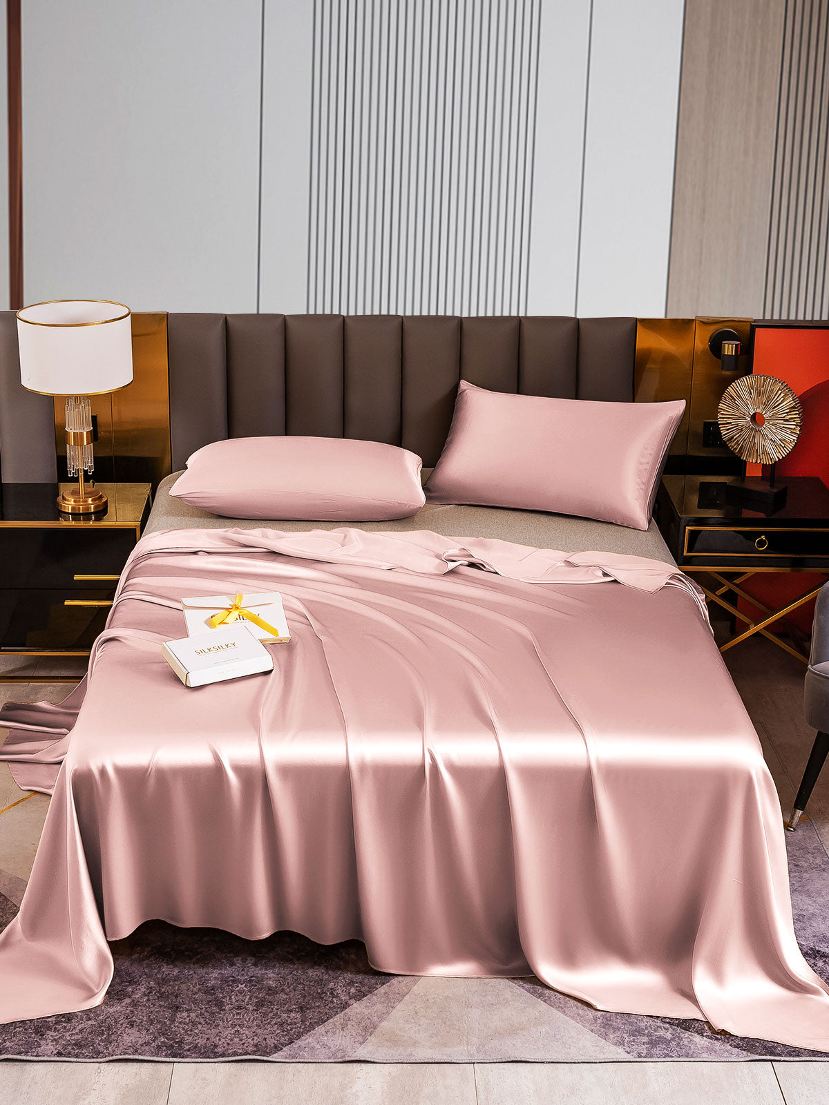 [Bleg Mauve] SilkSilky-DK 22Momme Bedding Set 001