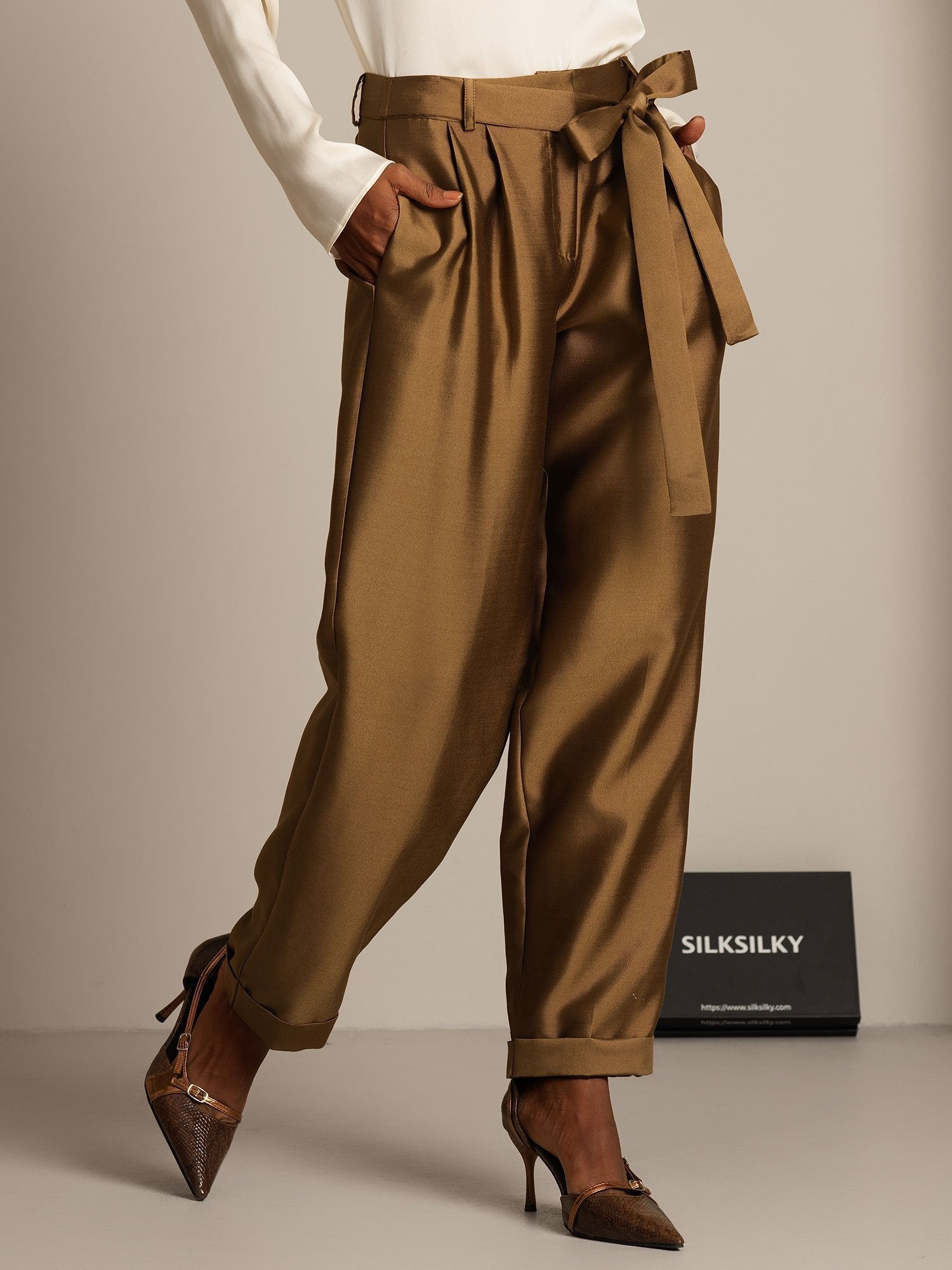 [Bronze] SilkSilky-DK 32Momme Silke Womens Pants 006,