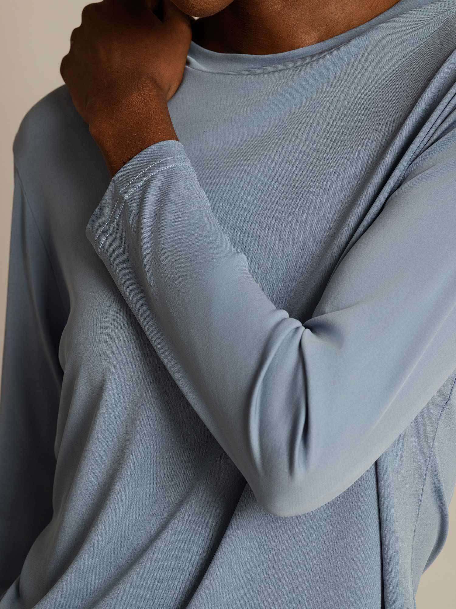 [Gråblå] SilkSilky-DK Silke Womens T-Shirt 004