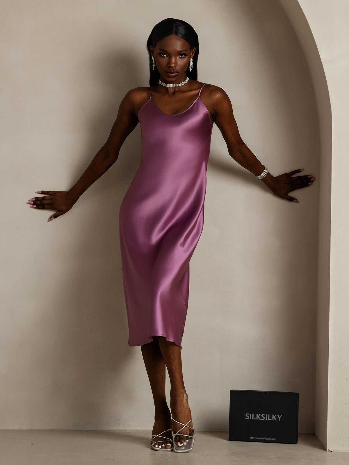 [Mørke Lilla] SilkSilky-DK Dress 004