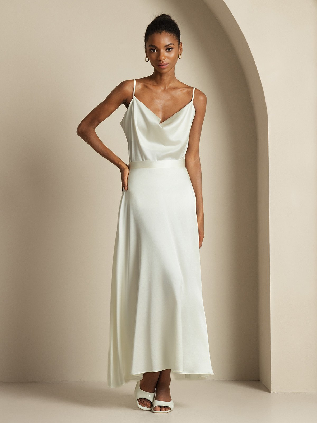 [Hvid] SilkSilky-DK 19Momme Silke Womens Outfit Sets 003,