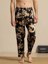 [Sort Drage] SilkSilky-DK Men's Sleep Shorts 002