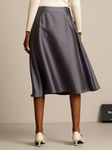 [Grå] SilkSilky-DK 32Momme Silke Skirt 002