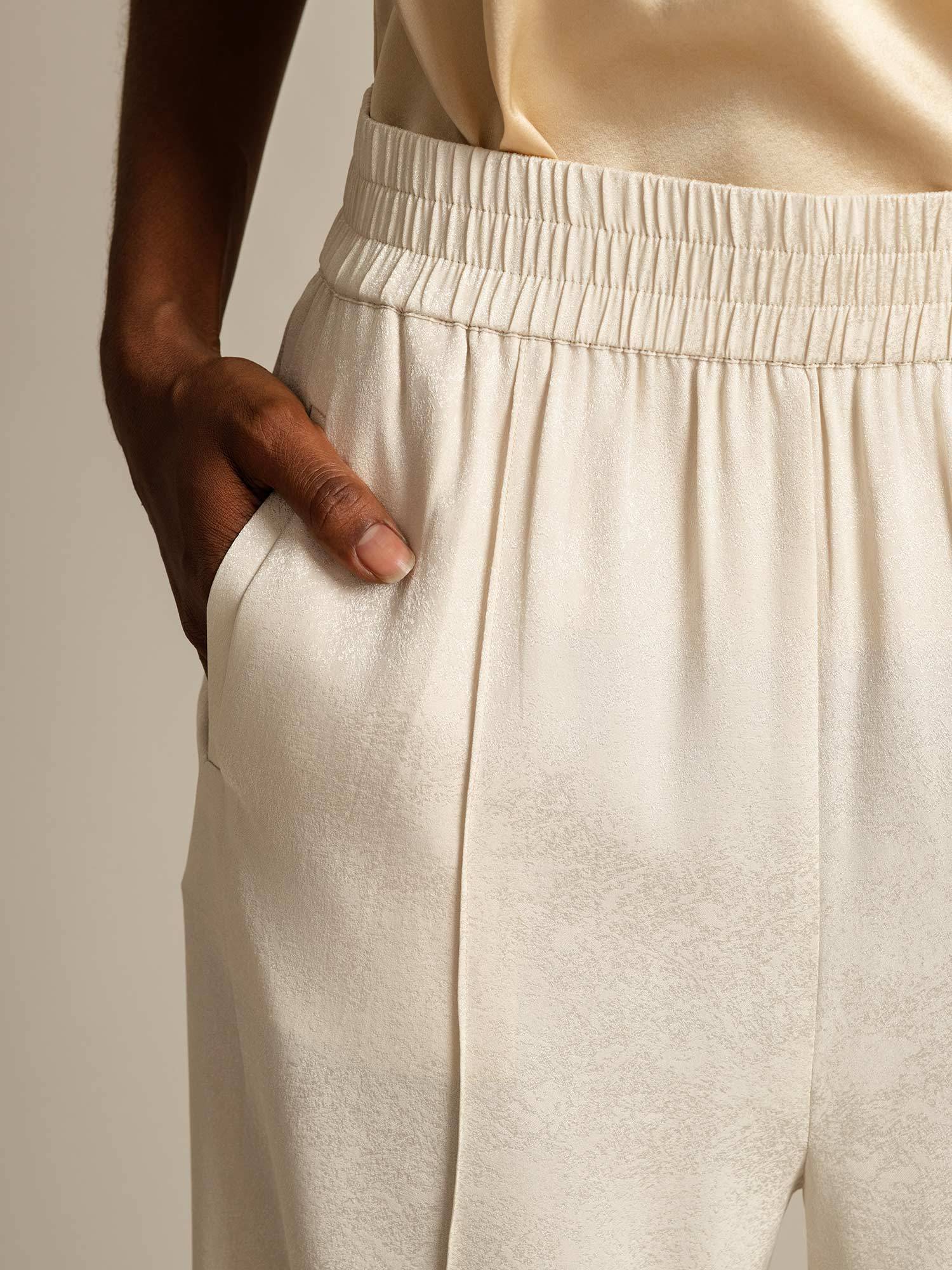 [Beige] SilkSilky-DK 22Momme Silke Womens Pants 004,