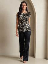 [Leopard] SilkSilky-DK 19Momme Silke Womens T-Shirt 006