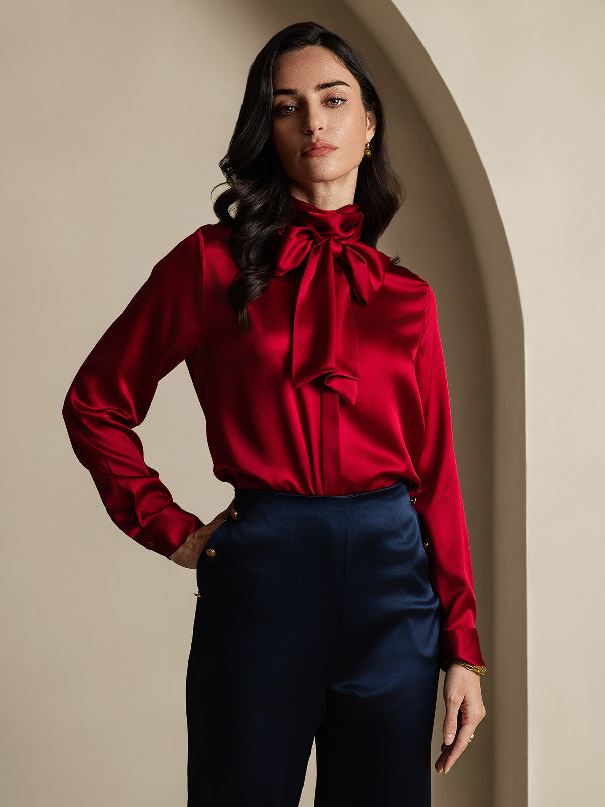 [Vin] SilkSilky-DK 19Momme Silke Womens Shirt 004