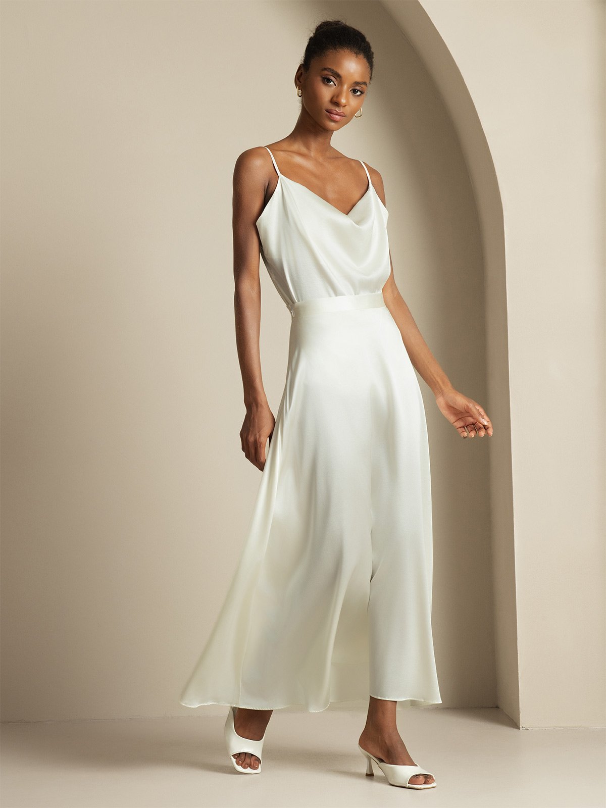 [Hvid] SilkSilky-DK 19Momme Silke Womens Outfit Sets 004,