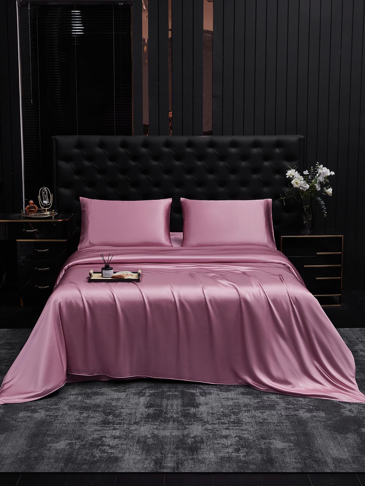 [Mauve Orkidé] SilkSilky-DK 25Momme Bedding Set 001