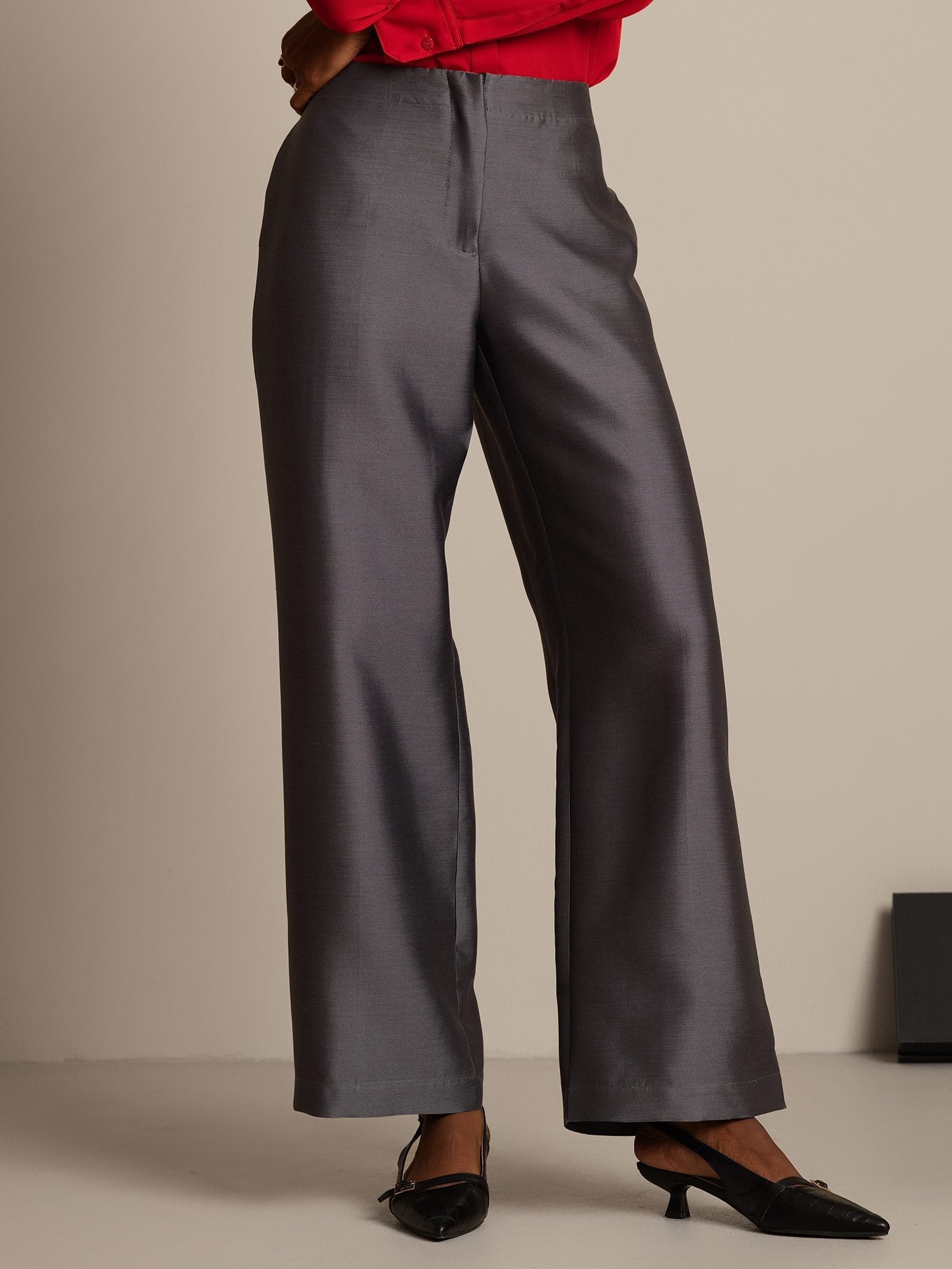 [Grå] SilkSilky-DK 32Momme Silke Womens Pants 006,