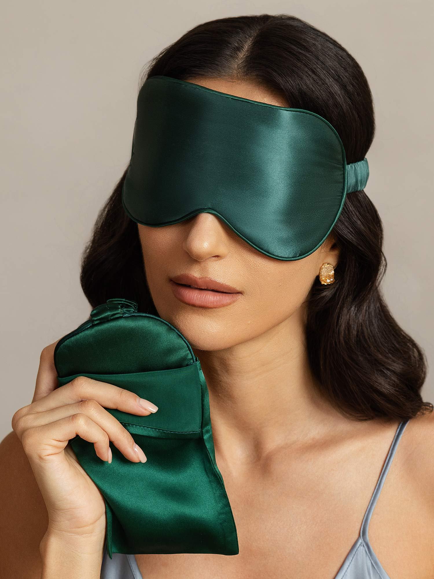 [Mørkegrøn] SilkSilky-DK Silke Eye Mask 003