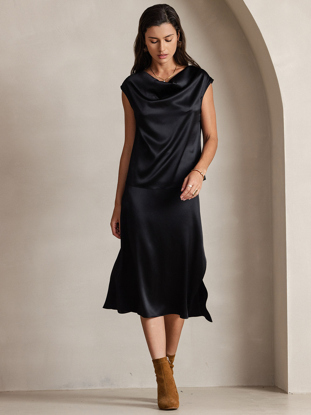 [Sort] SilkSilky-DK 19Momme Silke Womens T-Shirt 004