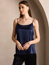 [Mørkeblå] SilkSilky-DK Spaghetti Strap Camisole Top 001