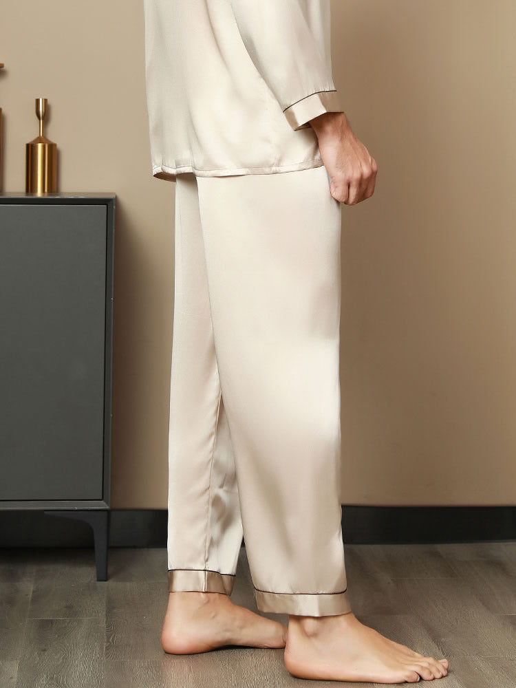 [Tan] SilkSilky-DK Mens Sleep Bottoms 002