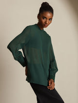 [Mørkegrøn] SilkSilky-DK Silke Womens Shirt 007