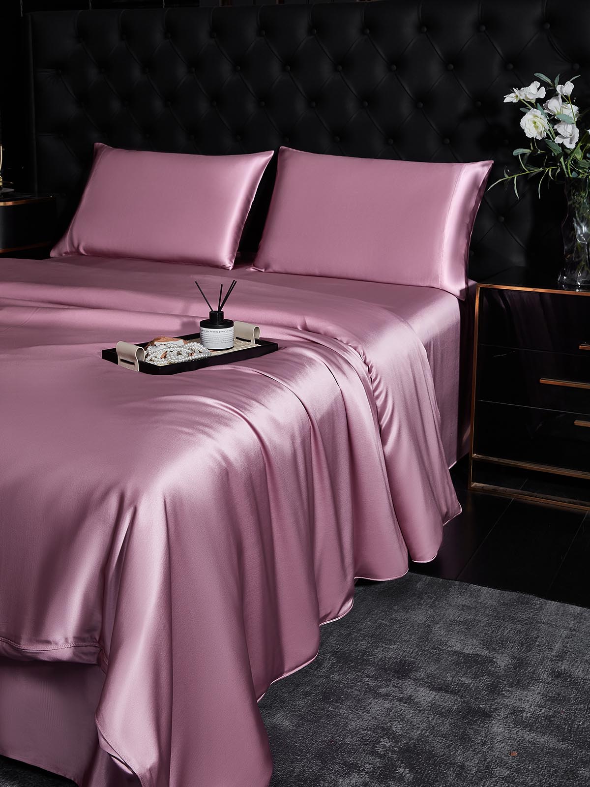 [Mauve Orkidé] SilkSilky-DK 25Momme Bedding Set 003