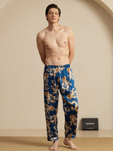 [Navy Drage] SilkSilky-DK Men's Sleep Shorts 005