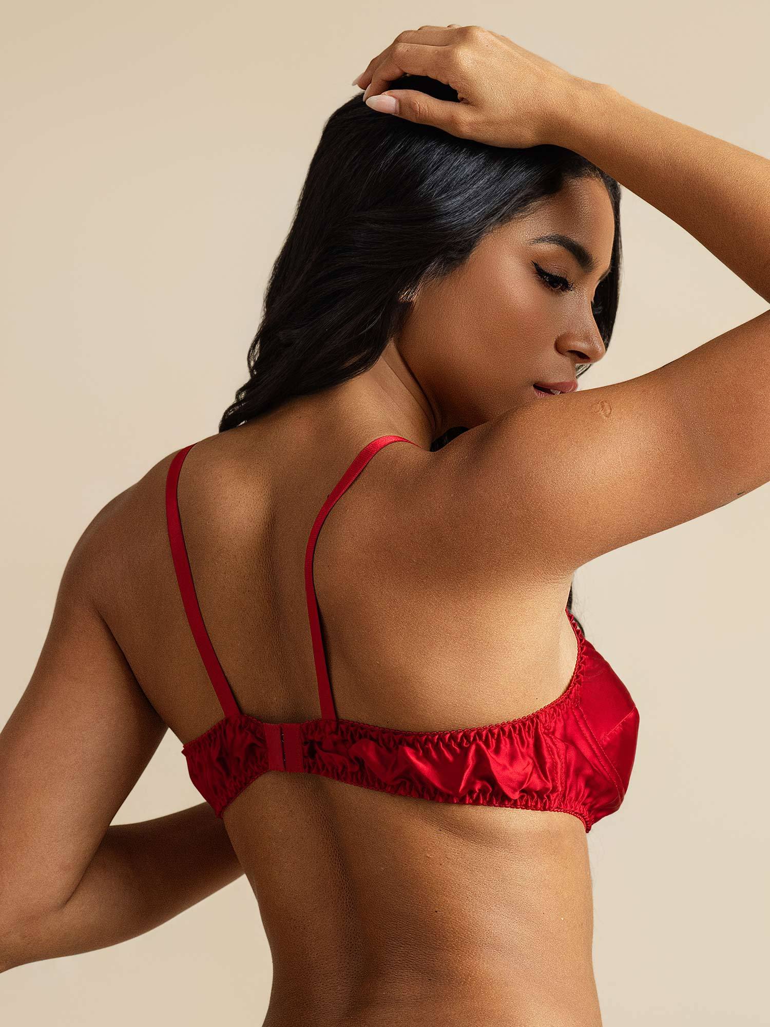 [Rød] SilkSilky-DK Silke Bra 002,