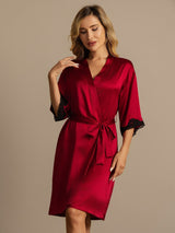 [Vin] SilkSilky-DK Half Sleeve Dame Morgenkåbe 007