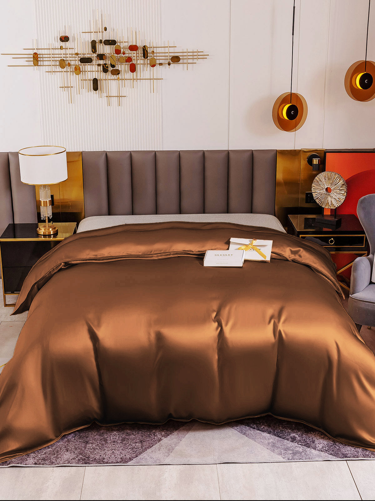 [Kaffe] SilkSilky-DK 19Momme Duvet Cover 002
