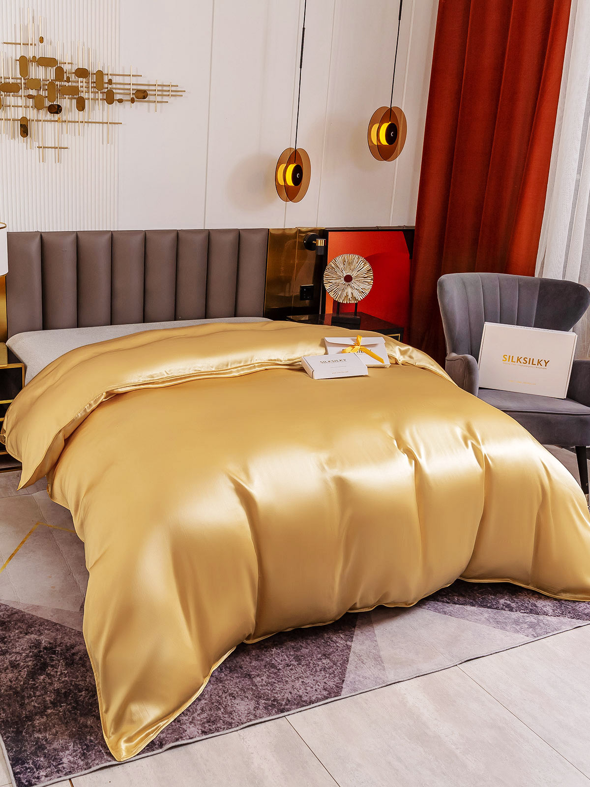 [Champagne] SilkSilky-DK 19Momme Duvet Cover 003