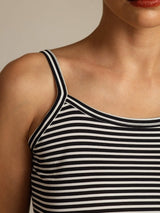 [Sort Stribe] SilkSilky-DK Square Neck Camisole Top 007