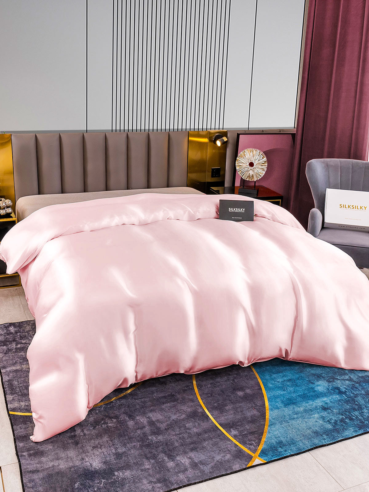 [Lyserød] SilkSilky-DK 22Momme Duvet Cover 003