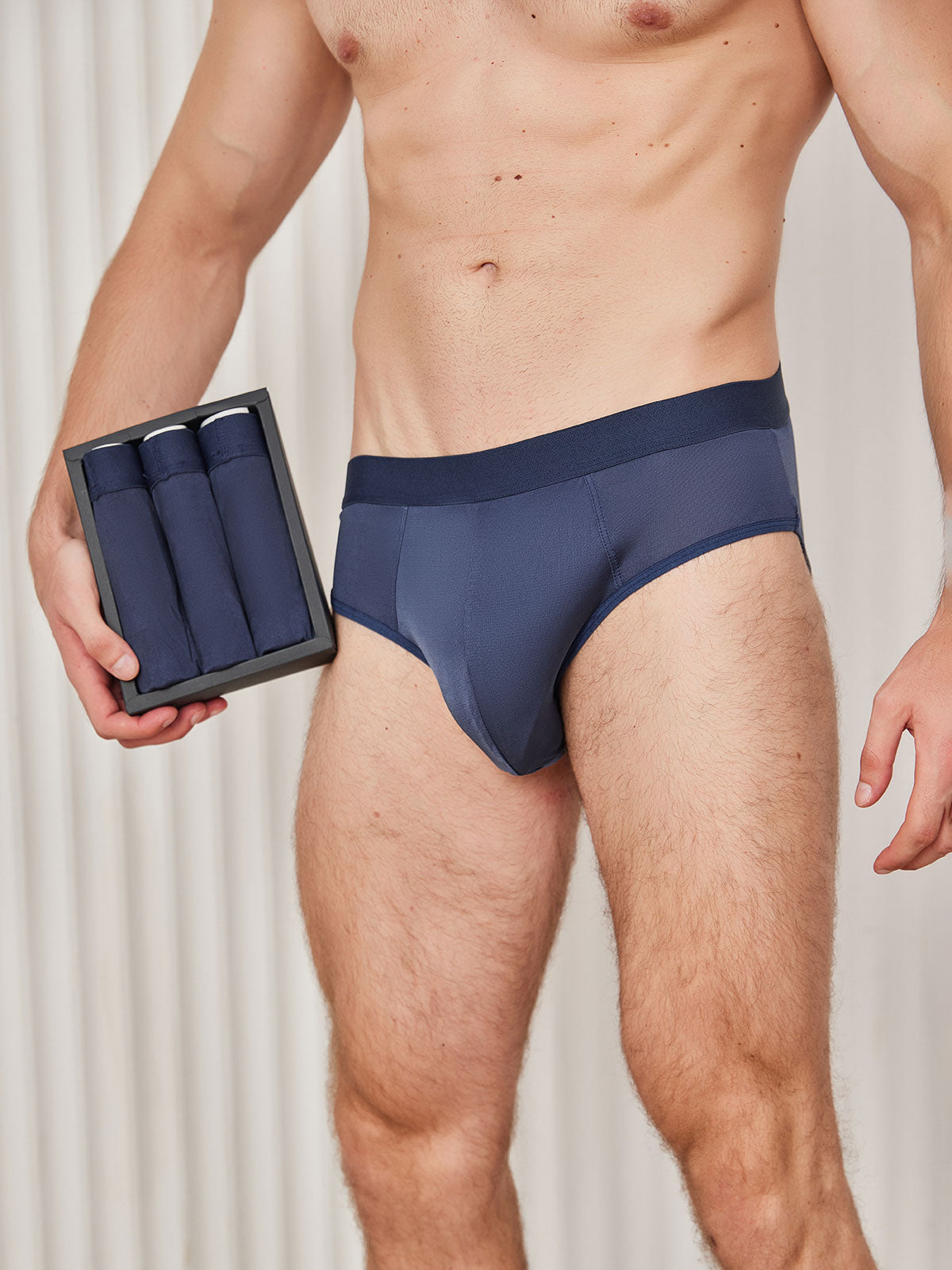 [Mørkeblå] SilkSilky-DK Mens Underwear 002