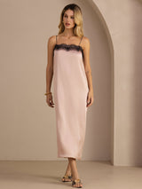 [Toscana] SilkSilky-DK Square Neck Kjole 006