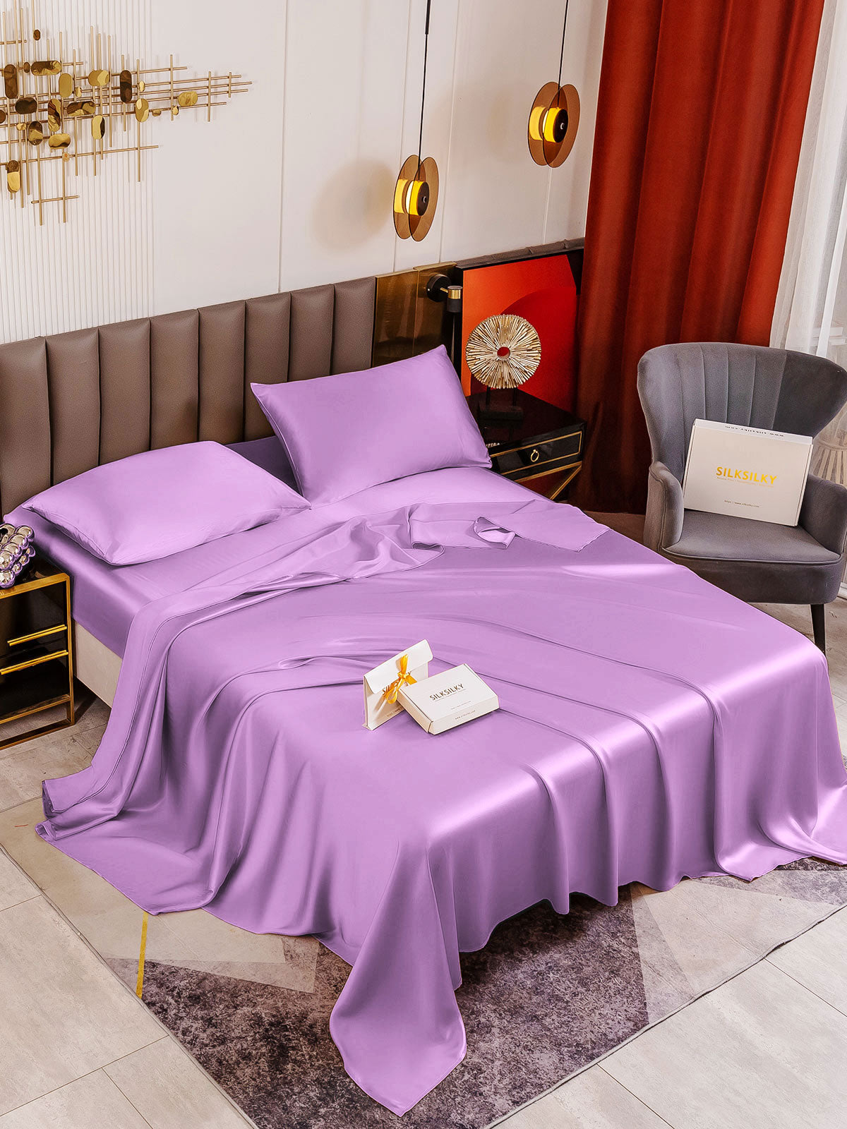 [Lavendel] SilkSilky-DK 19Momme Bedding Set 001