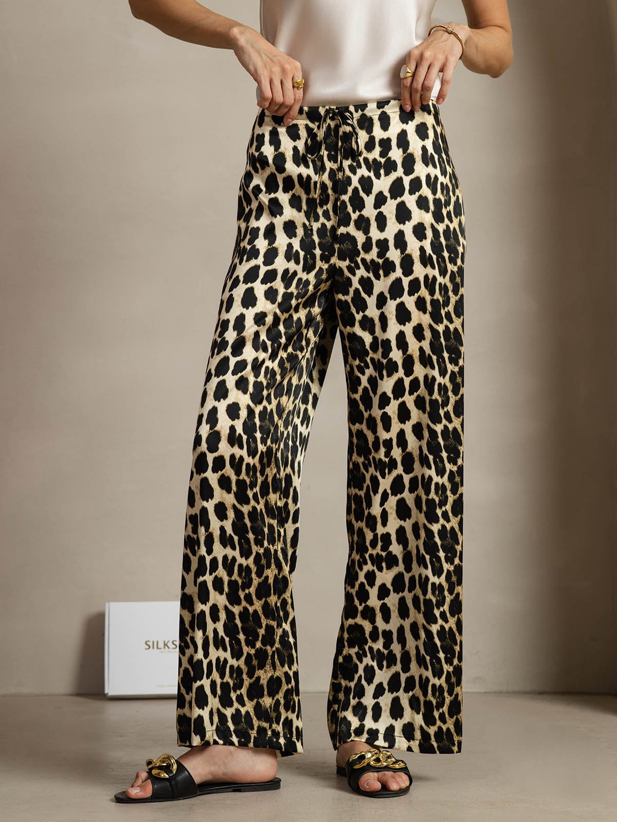 [Leopard] SilkSilky-DK 19Momme Silke Womens Pants 001