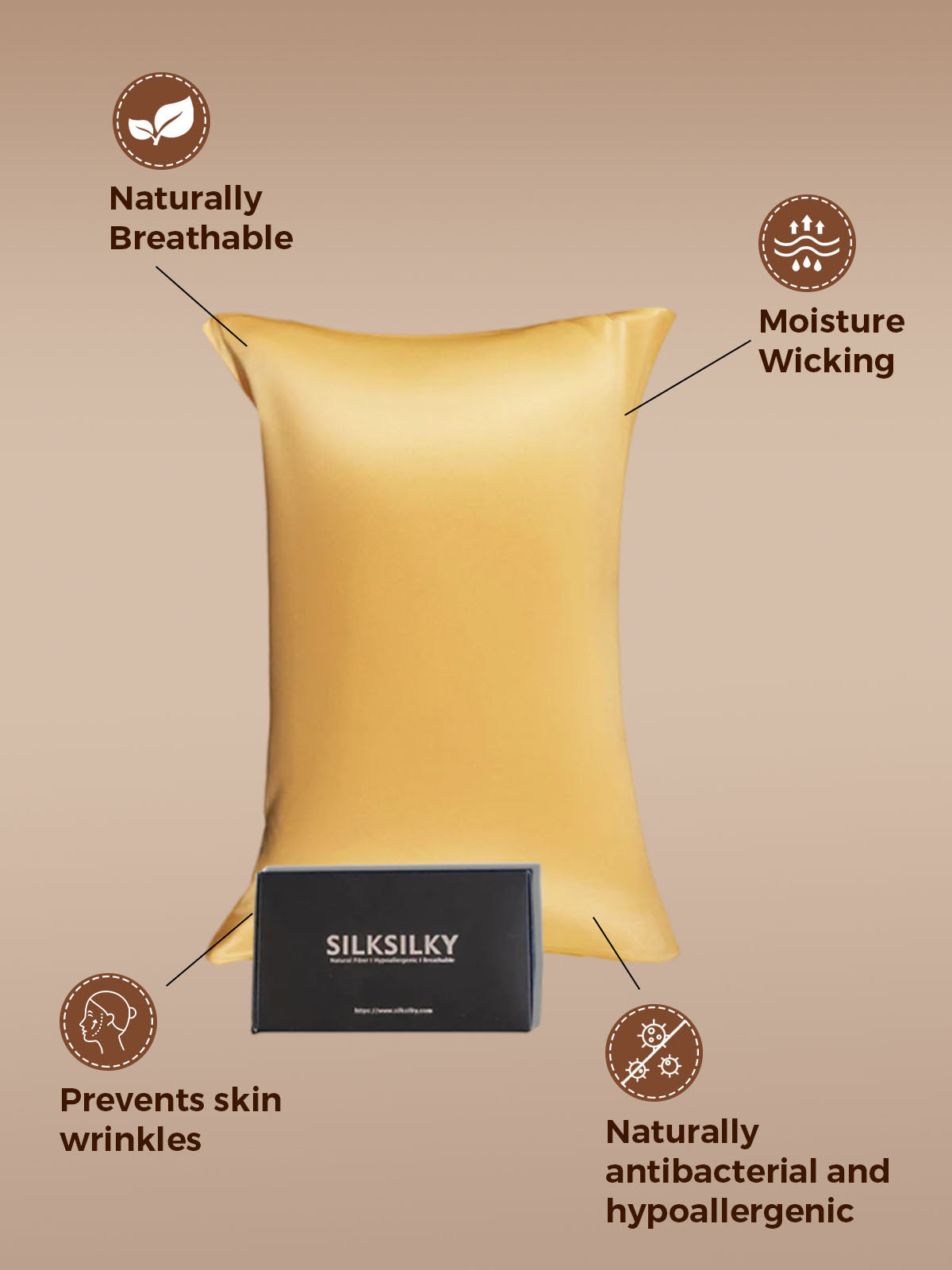 [Champagne] SilkSilky-DK 22Momme Pillowcase 002