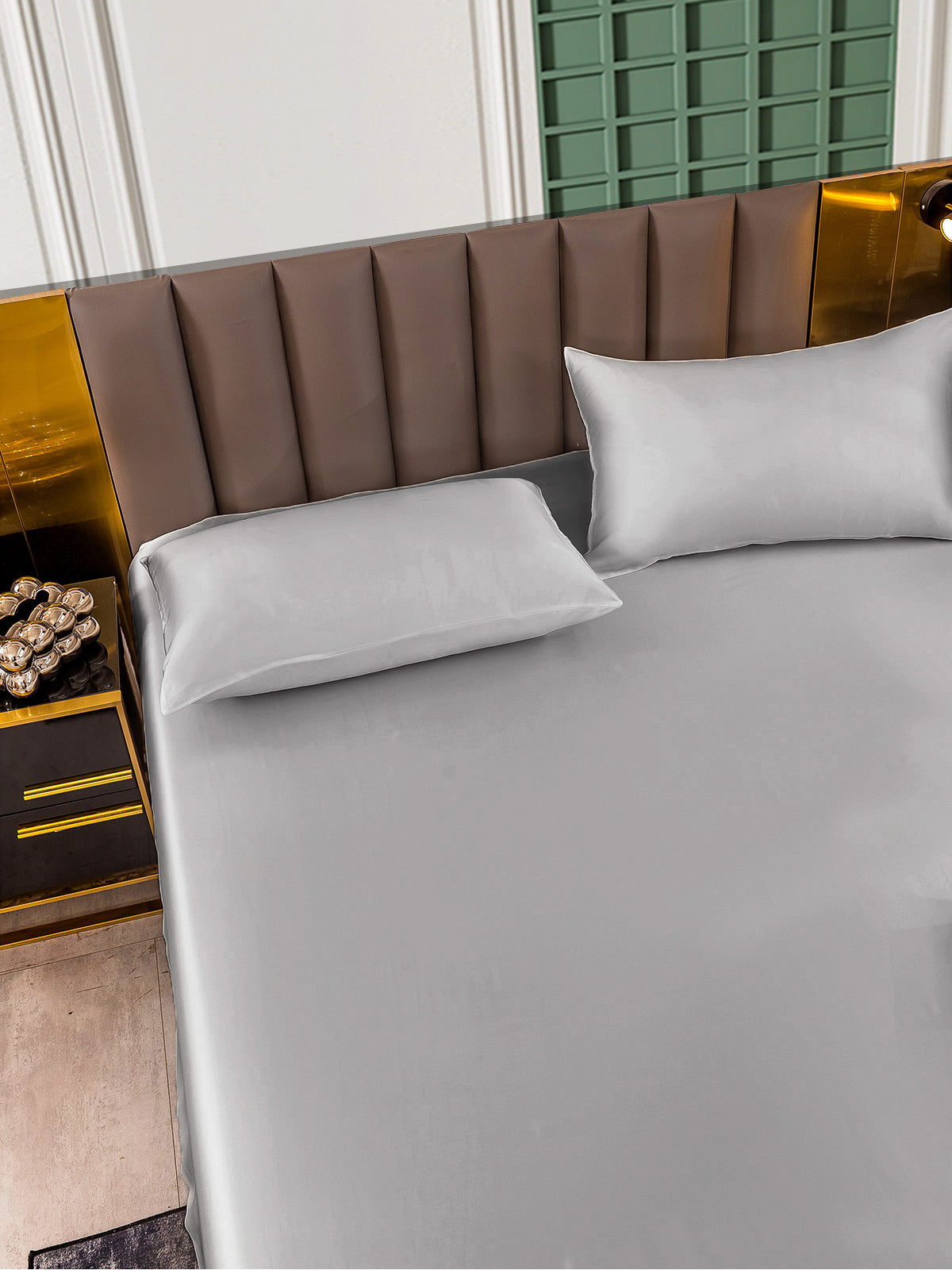 [Sølv] SilkSilky-DK 25Momme Bedding Set 003