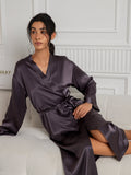 SilkSilky-DK Womens Robe LillaGrå 005