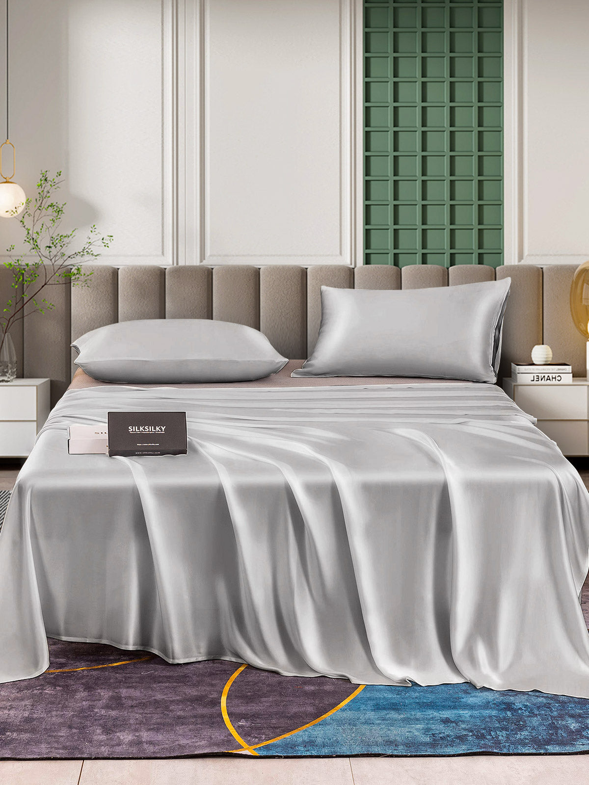 [Sølv] SilkSilky-DK 25Momme Bedding Set 002