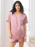 SilkSilky-DK-Pure-Silk-Short-Sleeve-Round-Neck-Dame-Pyjamas-Bleg-Mauve-001