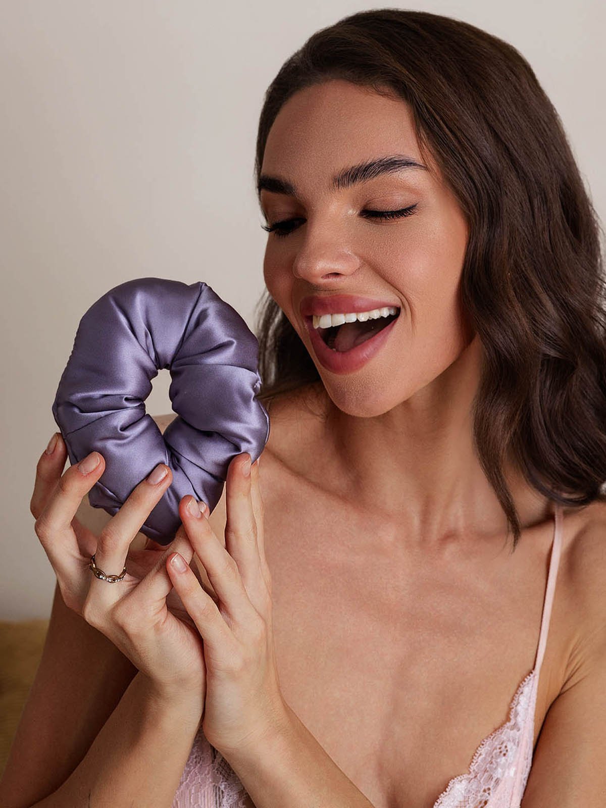 [Mørke Lilla] SilkSilky-DK Silke Scrunchie 001