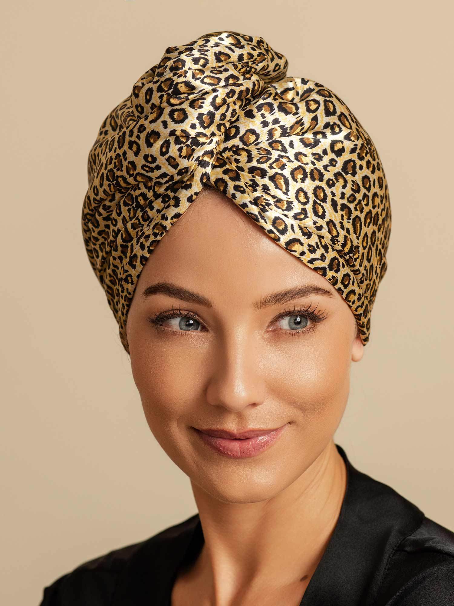 [Leopard] SilkSilky-DK Silke Hair Towel Wrap 001,