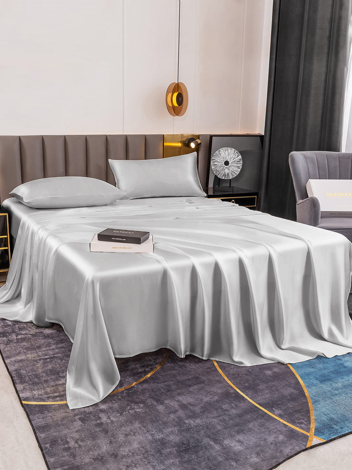 [Sølv] SilkSilky-DK 19Momme Bedding Set 003