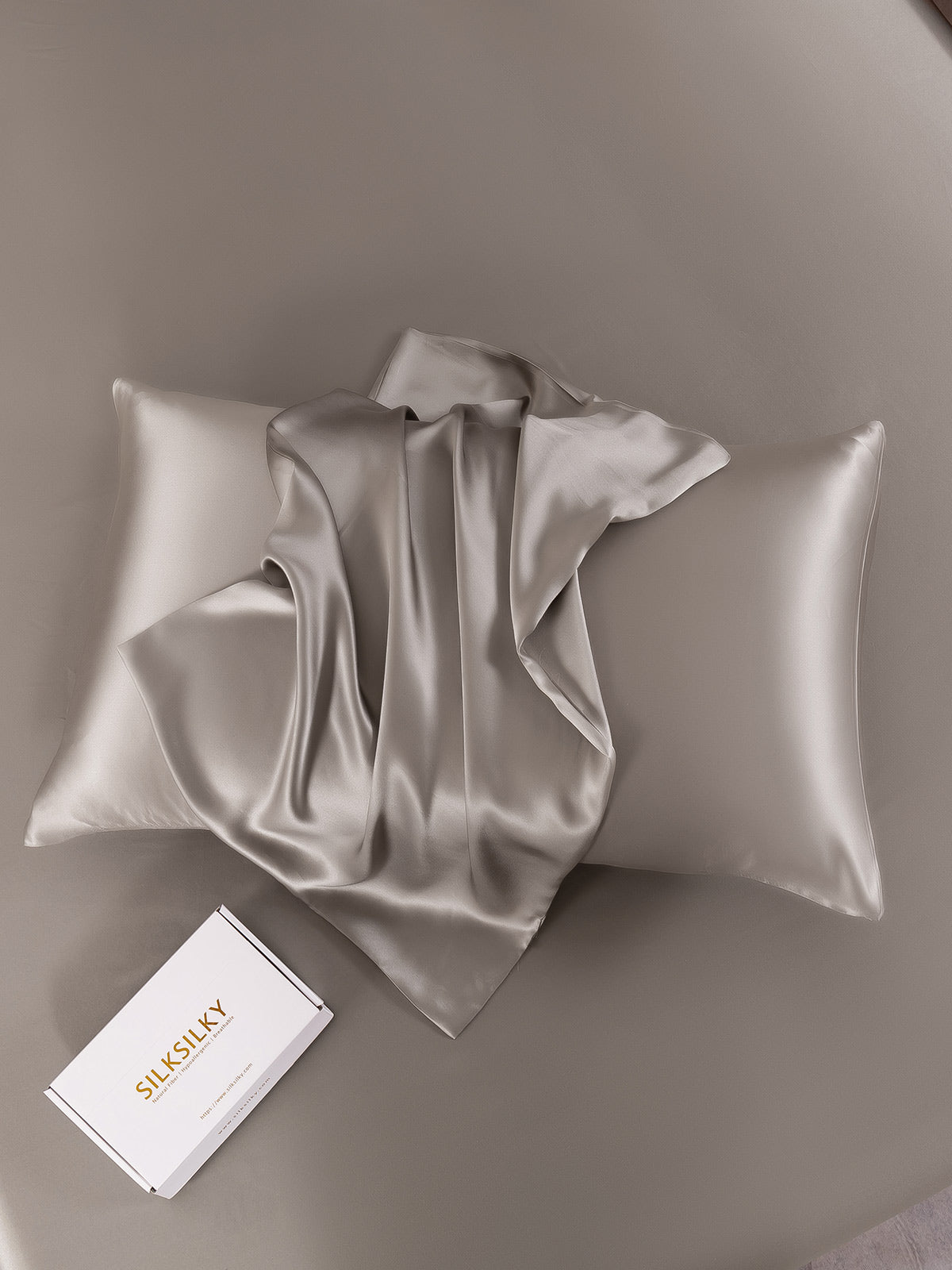 [Grå] SilkSilky-DK 22Momme Pillowcase 003