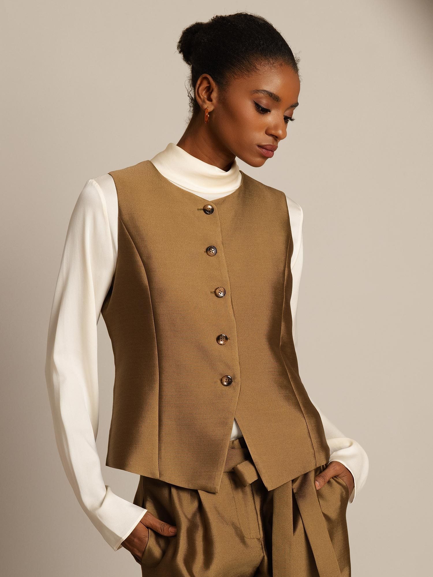 [Bronze] SilkSilky-DK 32Momme Silke Womens Vest 003