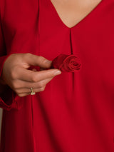 [Vin] SilkSilky-DK 19Momme Silke Langærmet V Hals Bluse 005