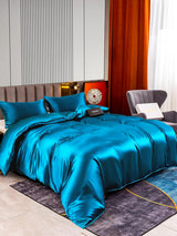 [Blågrøn] SilkSilky-DK 22Momme Bedding Set 002,