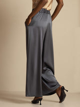 [Mørkegrå] SilkSilky-DK 19Momme Womens Pants 002