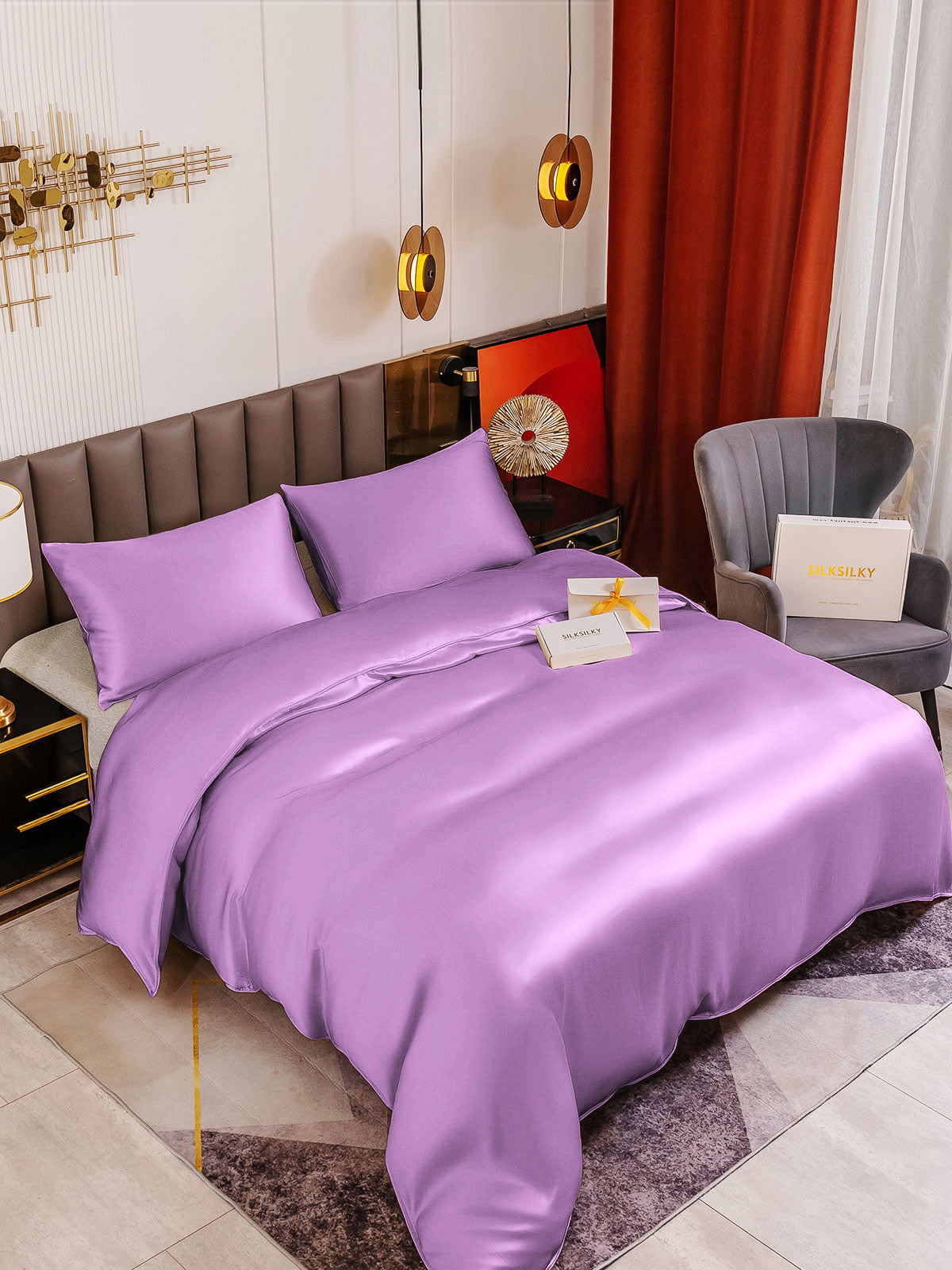 [Lavendel] SilkSilky-DK 19Momme Bedding Set 001