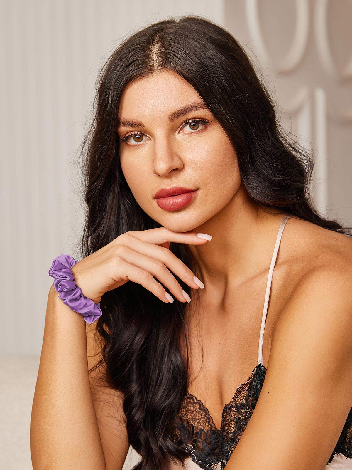 [Lavendel] SilkSilky-DK 19Momme Scrunchie 002