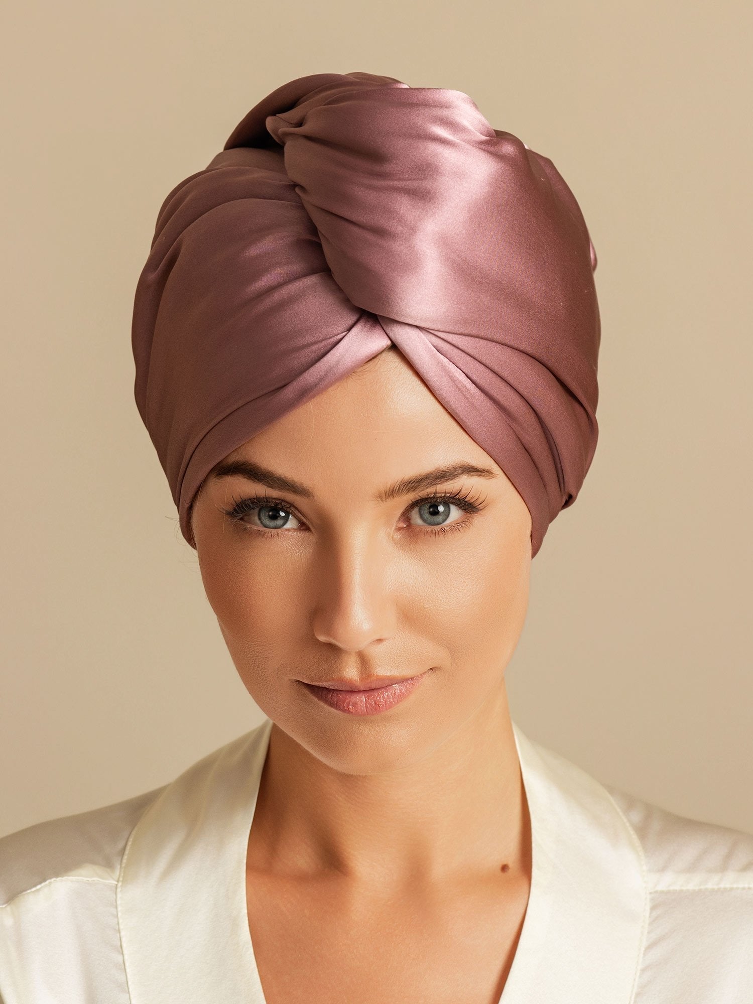 [Bleg Mauve] SilkSilky-DK Silke Hair Towel Wrap 003,